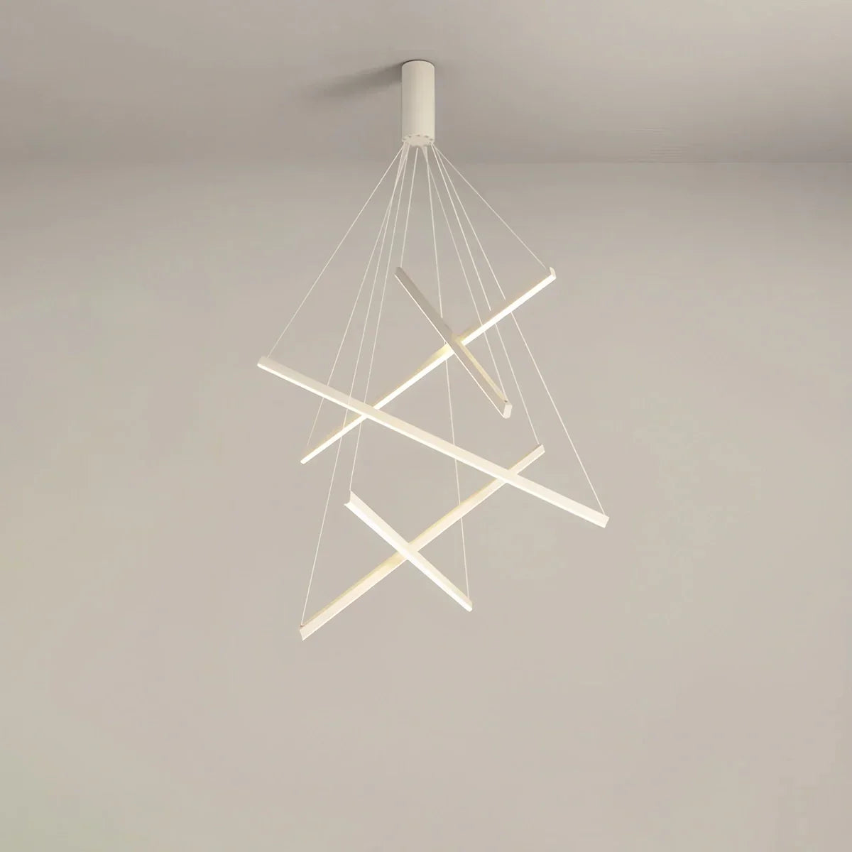 LED осветително тяло 5 Geometric WHITE Lines висящо, еквивалент 500W