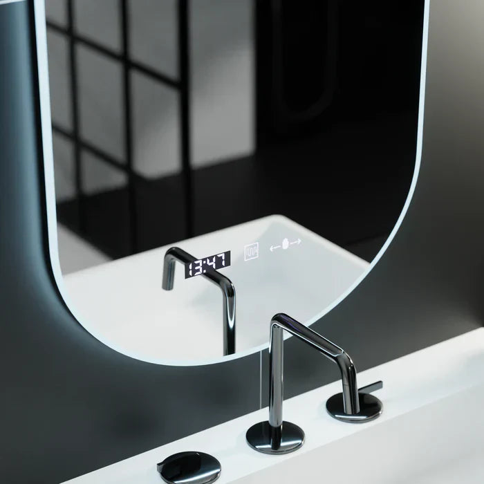 Oglinda LED 50x80cm Ovala Senzor 3 Lumini Ceas Dezaburire si Touch FRAMELESS / 50X80CM LED MIRROR