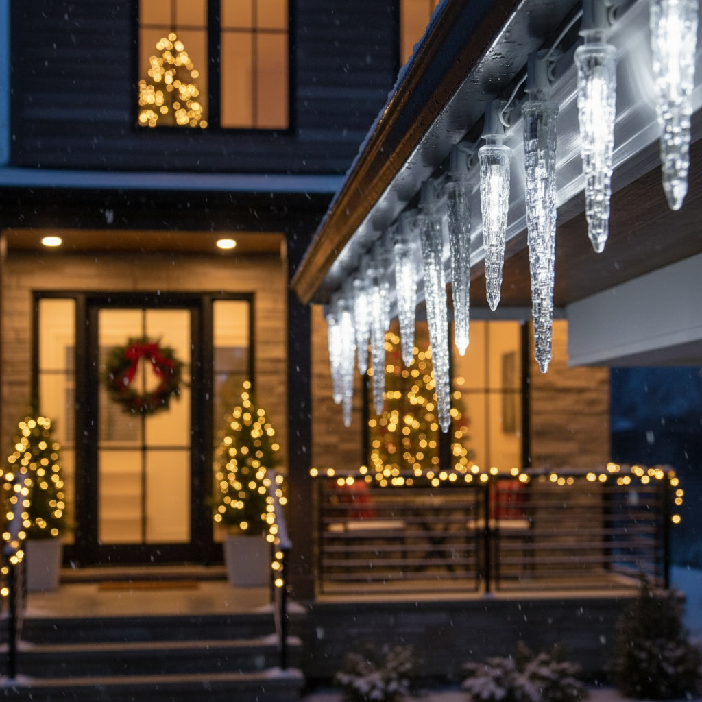 LED инсталация ледени висулки Coldvale 72 LED 1.8M Бял кабел IP44