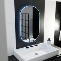 Oglinda LED 50x80cm Ovala Senzor 3 Lumini Ceas Dezaburire si Touch FRAMELESS / 50X80CM LED MIRROR