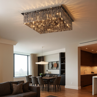 Плафонен полилей Cristal Dark Square Luxury