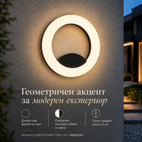 LED Аплик CRESCENT White & Black Ø20см 12W**