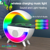 LED лампа за бюро RGB с безжично зареждане, Bluetooth и USB