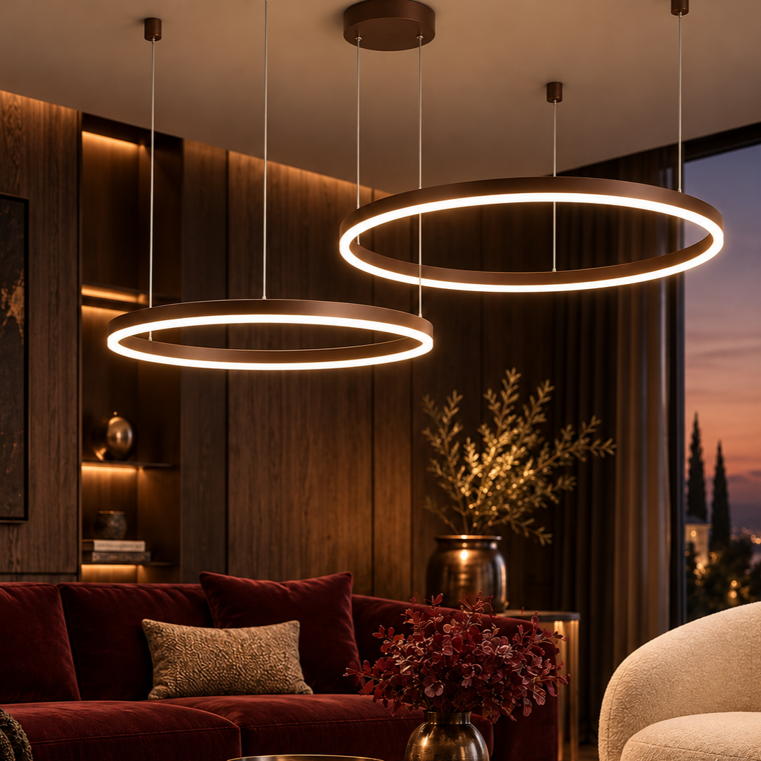 LED осветително тяло WONDERLAND Brown 2 подвижни сегмента, еквивалент 500W, с дистанционно