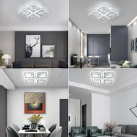 LED осветително тяло 4 SQUARES SONNE Бяло – еквивалент 700W, с дистанционно управление