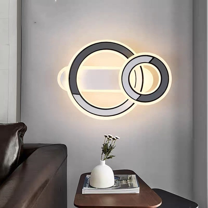 LED аплик 38W RINGS Бял+Сив C3919 Еквивалент 200W