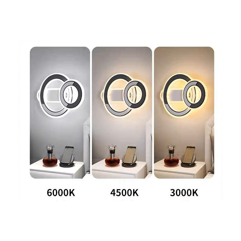 LED аплик 38W RINGS Бял+Сив C3919 Еквивалент 200W