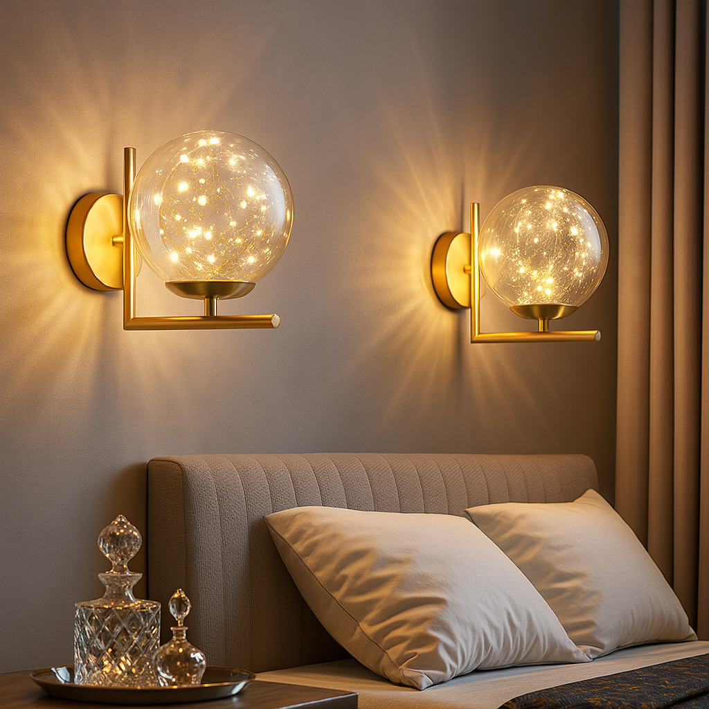 Аплик Абажур Прозрачен Sparkle Gold