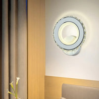 LED аплик 18W Кристал Кръгъл Бял