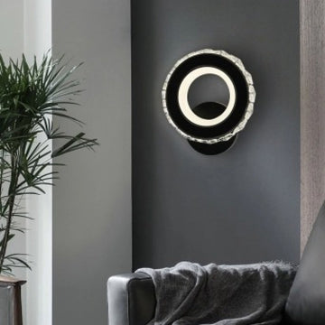 LED аплик 18W Кристал кръгъл Black