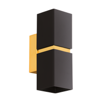 Aplica LED 2X2,8W PASSA EGLO NEGRU + AURIU 95373 NEGRU + AURIU / APLICA PERETE / MINIMALIST DESIGN Wall Light Fixtures