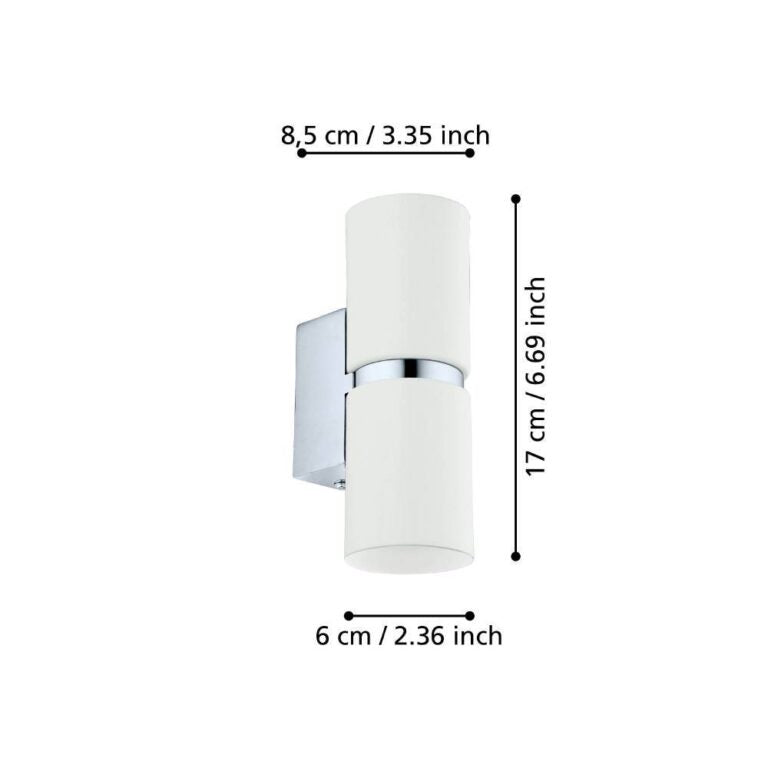 Aplică LED 2X3W ALB cu Crom Passa ALBA / APLICA PERETE / CIRCLE DESIGN Wall Light Fixtures