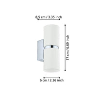 Aplică LED 2X3W ALB cu Crom Passa ALBA / APLICA PERETE / CIRCLE DESIGN Wall Light Fixtures