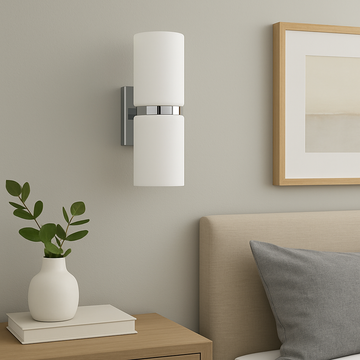 Aplică LED 2X3W ALB cu Crom Passa ALBA / APLICA PERETE / CIRCLE DESIGN Wall Light Fixtures