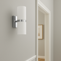 Aplică LED 2X3W ALB cu Crom Passa ALBA / APLICA PERETE / CIRCLE DESIGN Wall Light Fixtures