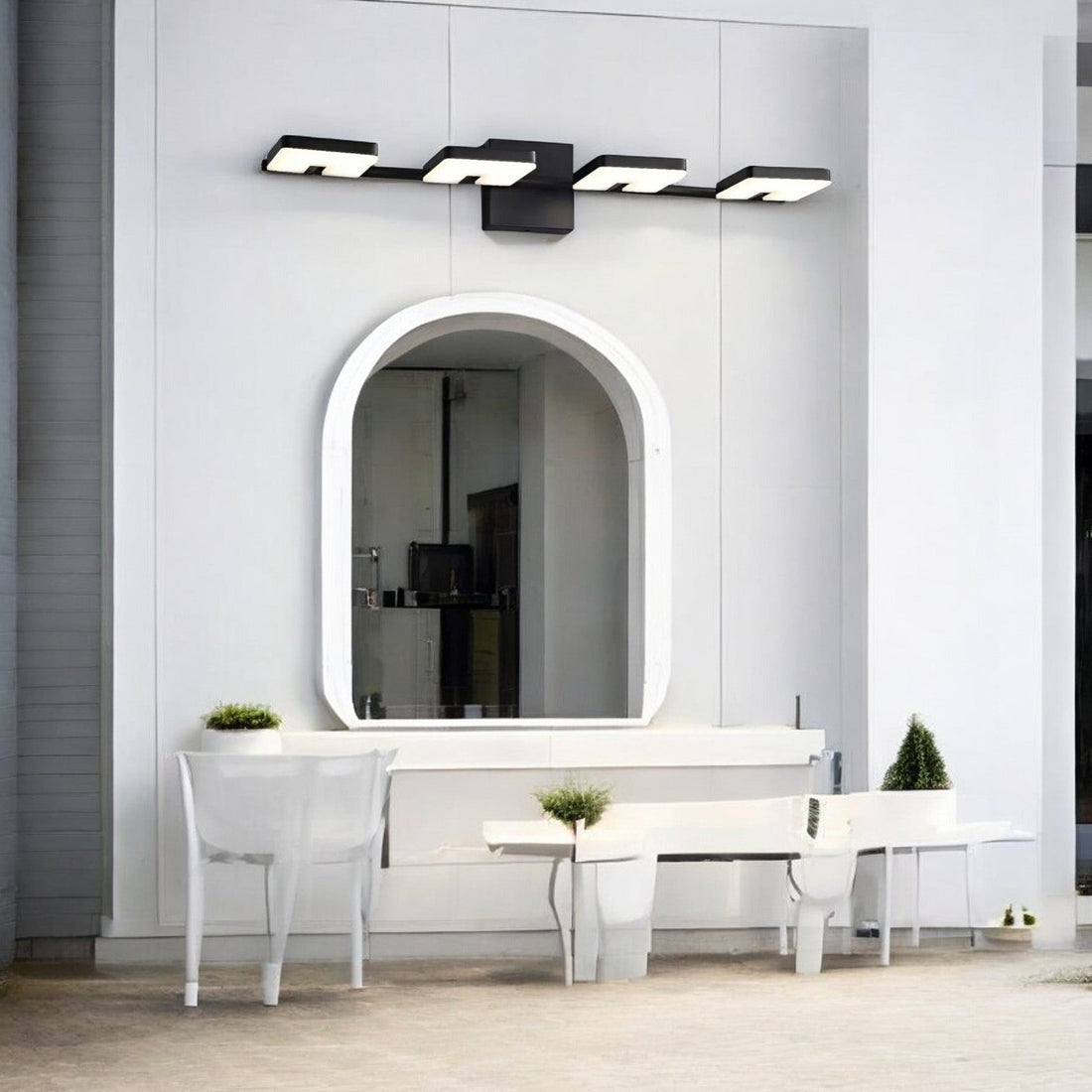 LED аплик за баня 40W 62cm черна, регулируема Black Squares
