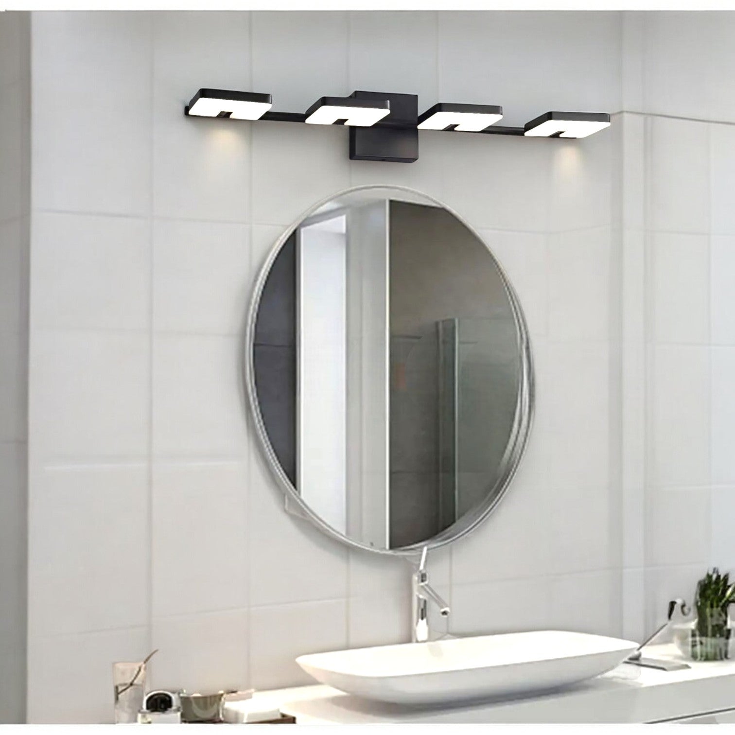 LED аплик за баня 40W 62cm черна, регулируема Black Squares