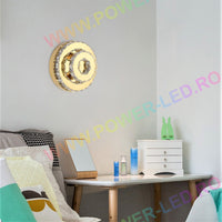 LED осветително тяло 40W CRISTAL Double Circle Gold
