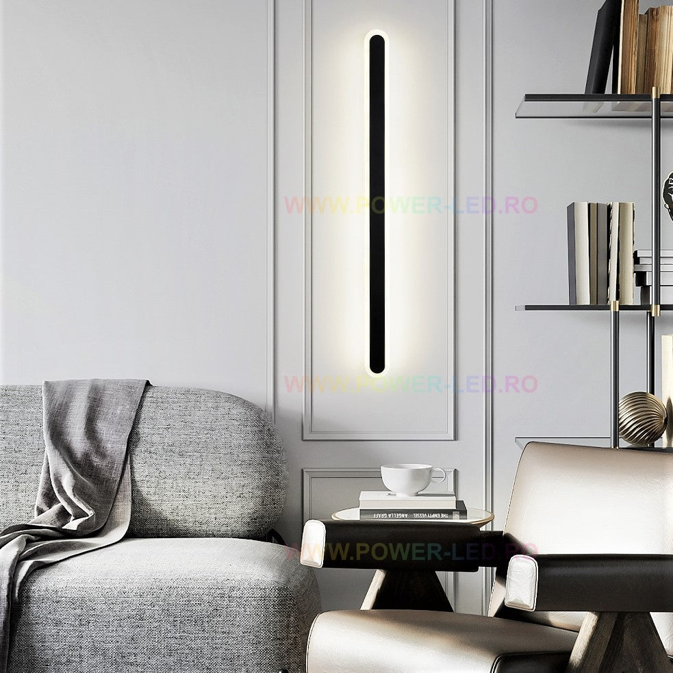 LED аплик линеен 48W 60cm черна еквивалент 300W