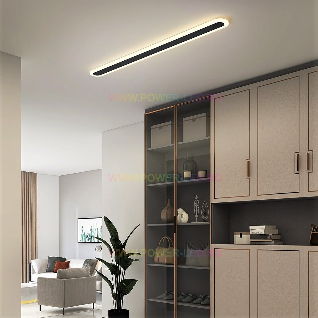 LED аплик линеен 80cm черна еквивалент 400W