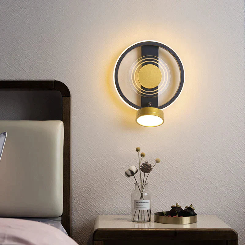 LED аплик 40W RING черен+златен