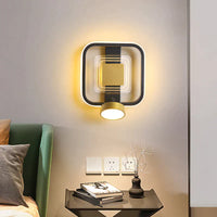LED аплик 40W Square черен+златен