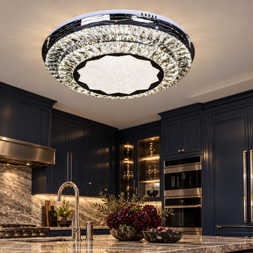 Осветително тяло LED Cristal Silver Halo Еквивалент 600W Дистанционно