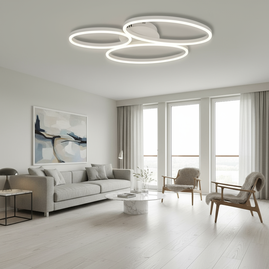 LED осветително тяло за таван DIVI White, еквивалент 430W, с дистанционно