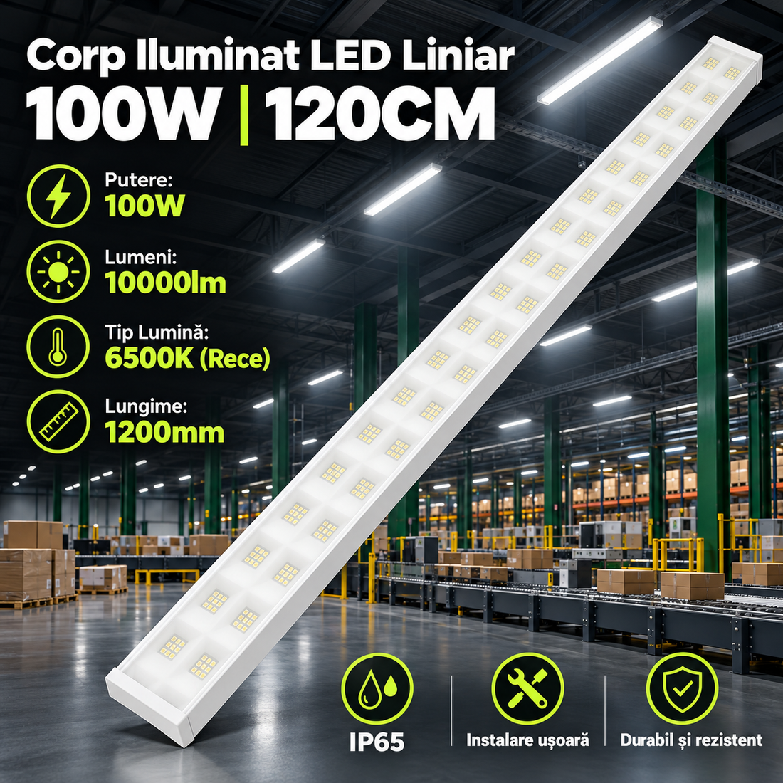 LED неон осветително тяло Linor IP65 100W студена светлина