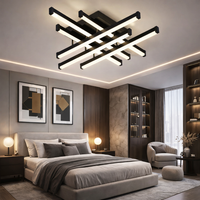 LED осветително тяло 6 LINES Design Black SMART Еквивалент 500W Дистанционно