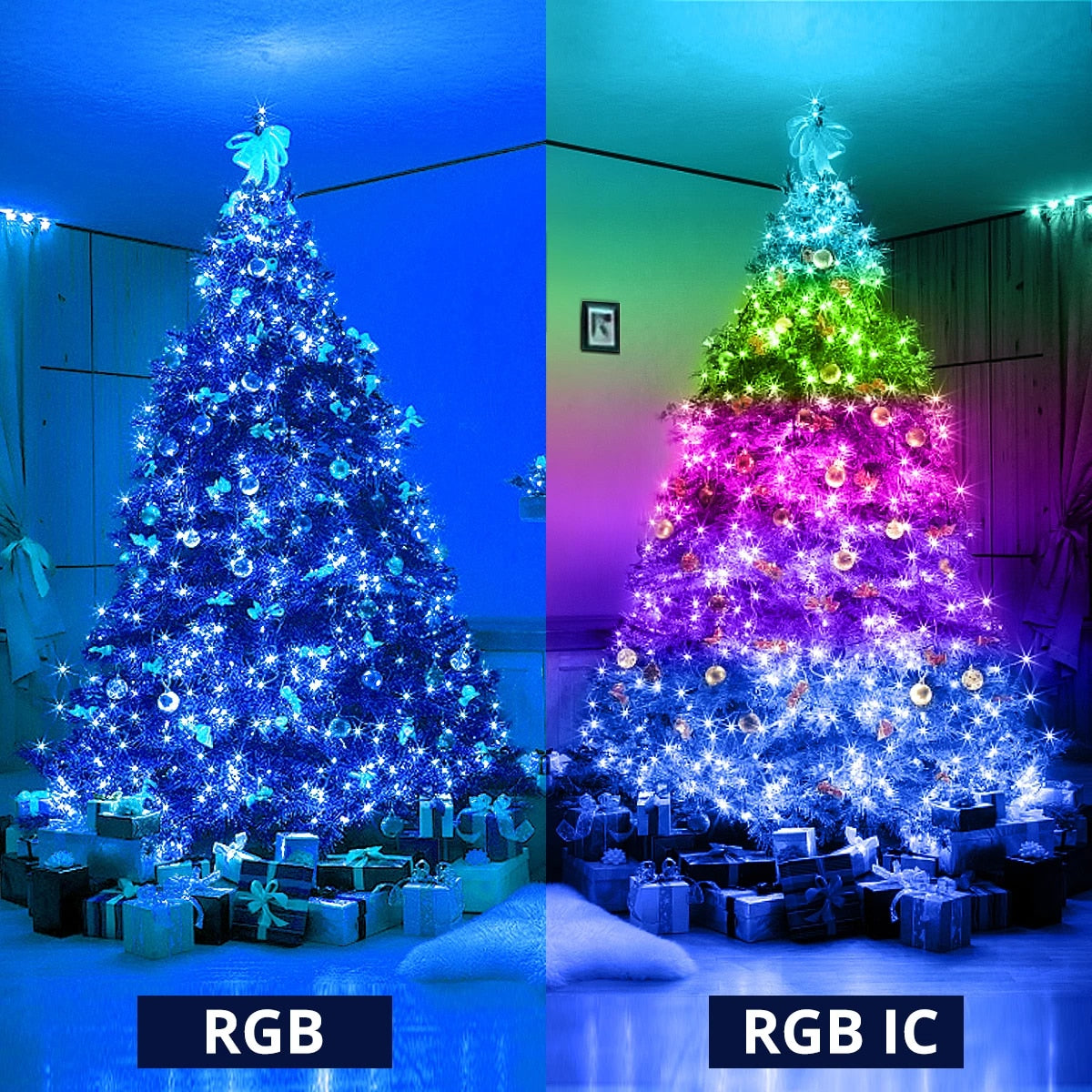 КОМПЛЕКТ LED ЛЕНТА RGB IC SMART DIGITAL 12V 10m USB Дистанционно 24 бутона