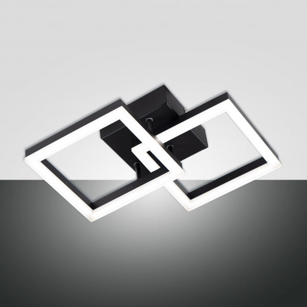 Модерно LED осветително тяло Square Black 1+1 Еквивалент 200W с дистанционно