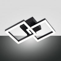 Модерно LED осветително тяло Square Black 1+1 Еквивалент 200W с дистанционно