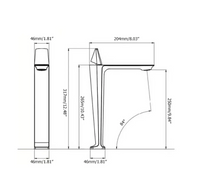 Висока батерия за мивка Modern Line Black Tower 007