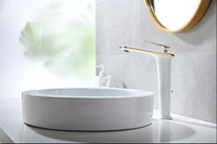 Смесител за мивка висок Luxury Line Golden White 004