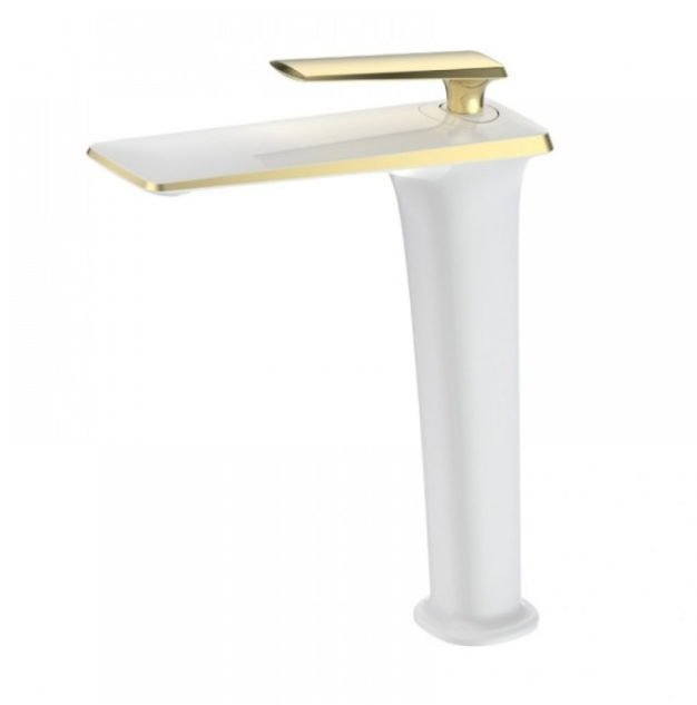 Смесител за мивка висок Luxury Line Golden White 004
