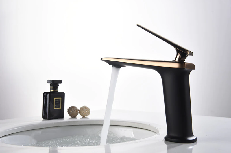 Смесител за мивка среден Luxury Line Rose Black 003