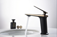 Смесител за мивка среден Luxury Line Rose Black 003
