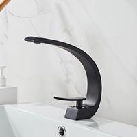 Смесител за мивка среден Modern Line Black Curve 022