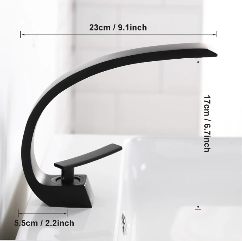 Смесител за мивка среден Modern Line Black Curve 022