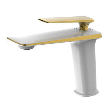 Смесител за мивка среден Luxury Line Golden White 005