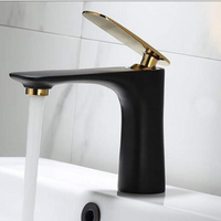 Смесител за мивка среден Luxury Line Gold and Black 008