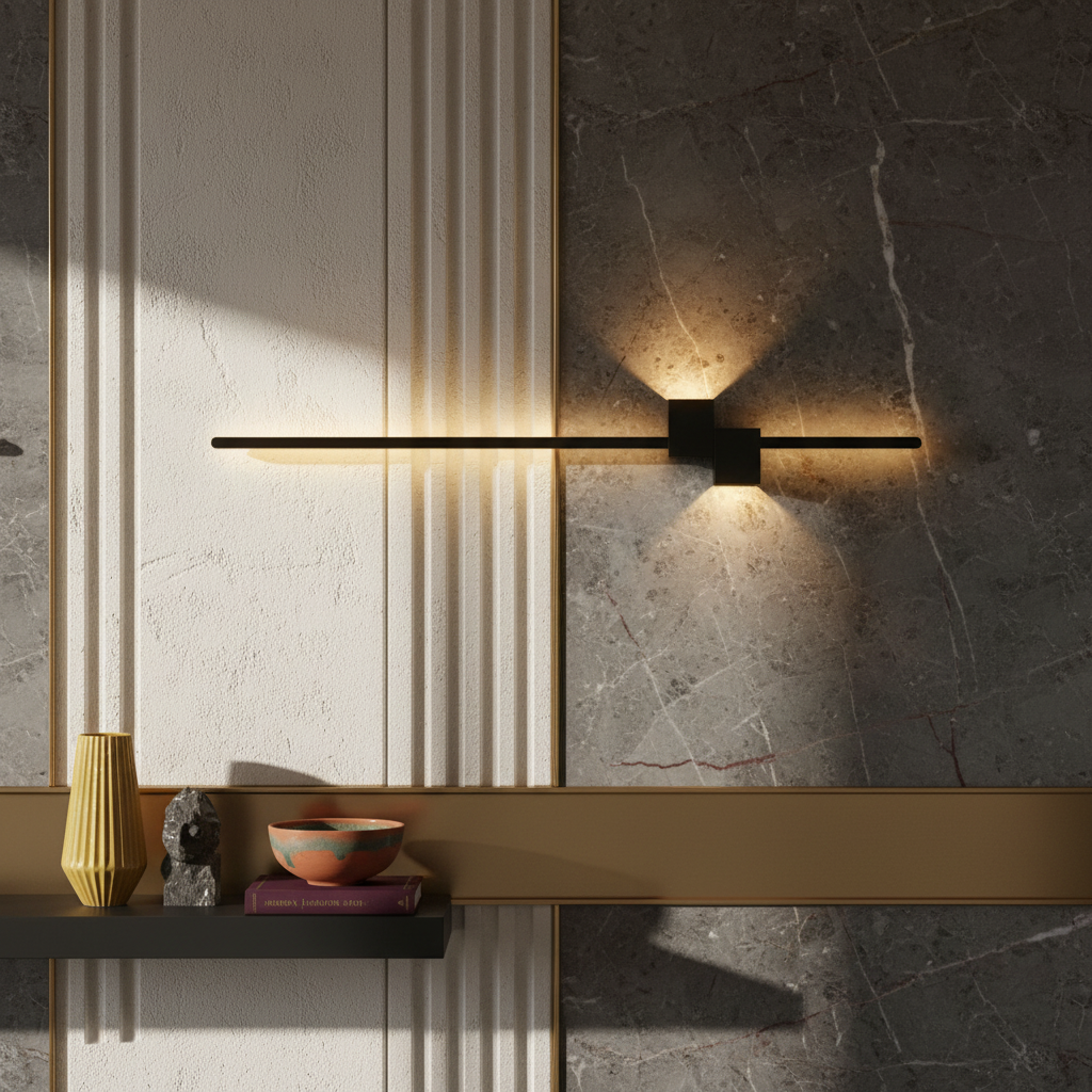 LED аплик MILO LINES 38W черен Еквивалент 300W