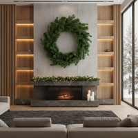 Гигантски изкуствен коледен венец Winterhollow