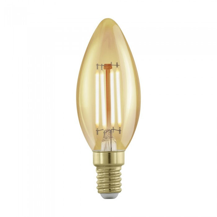 LED крушка E14 4W 1700K филамент свещ опушена димираща