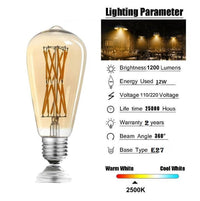 LED крушка E27 винтидж ST64 12W еквивалент 100W