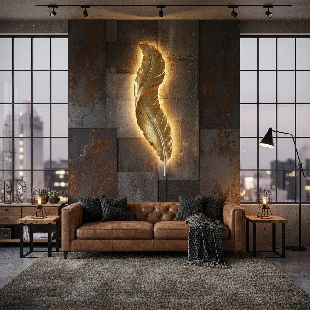 LED аплик GOLDEN Luxury Feather XXL 40W 90CM