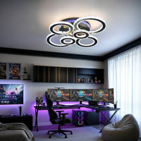 LED осветително тяло 6 CIRCLE Cristal Black RGB еквивалент 800W с дистанционно