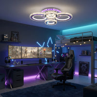 LED осветително тяло 4 CIRCLE кристал Chrome RGB еквивалент 500W с дистанционно
