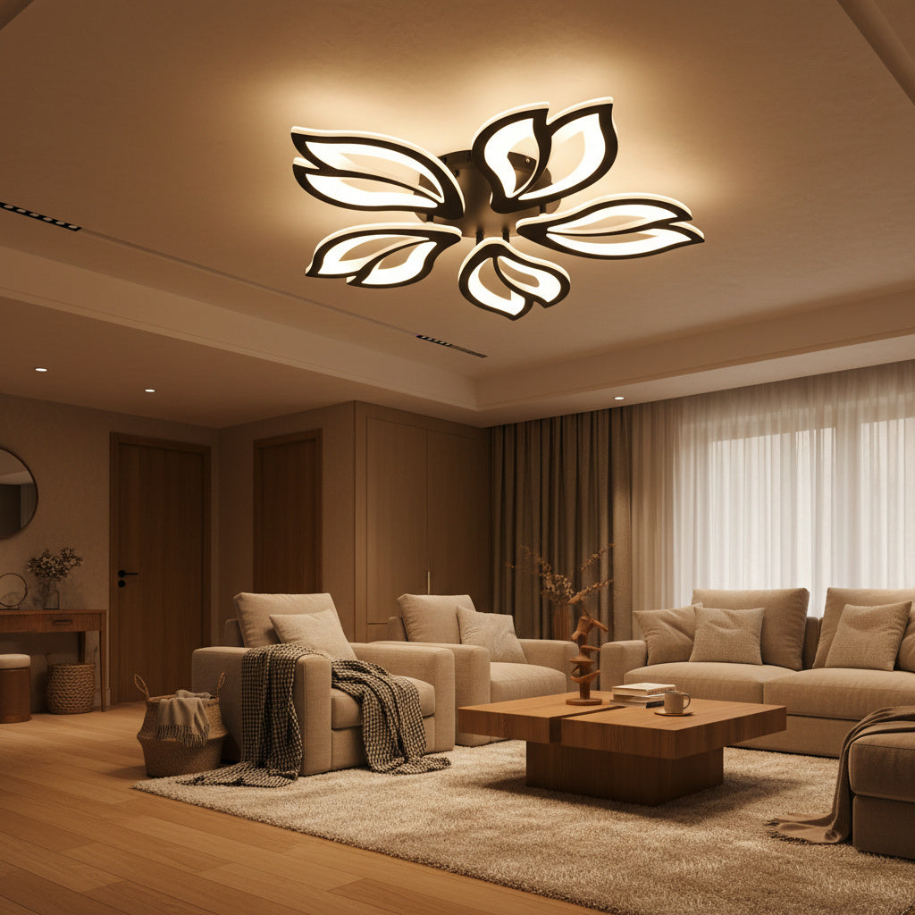 LED осветително тяло ANEMONE Black Еквивалент 500W Дистанционно управление